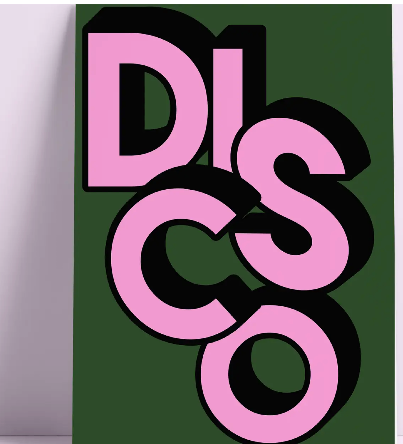 Disco Green & Pink Wall Print
