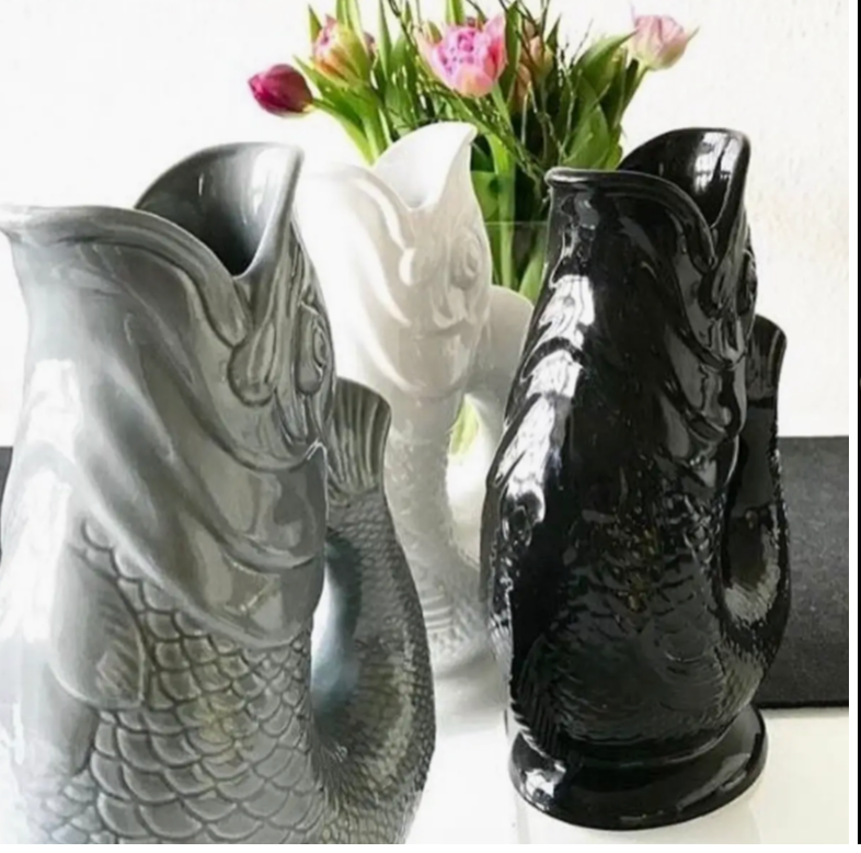 Black Gluggle Jug Pitcher Jar Vase