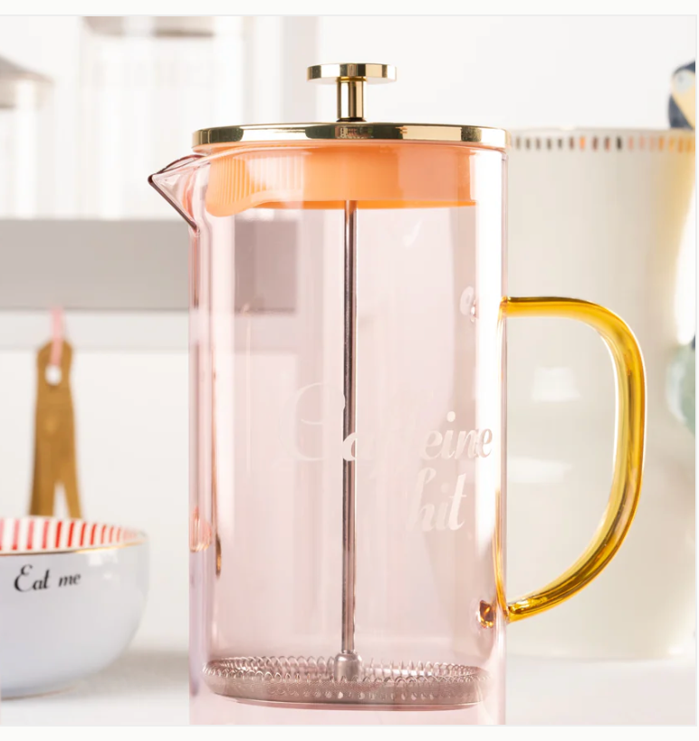 Yvonne Ellen Glass Cafetiere Pink/Gold