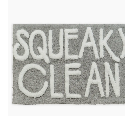Squeaky Clean Slogan Bath Mat Non Slip