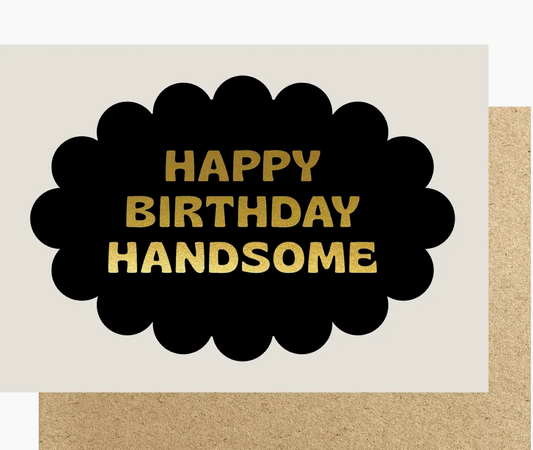 Happy Birthday Handsome Oval Scallop Card