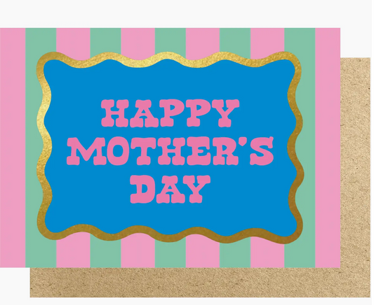 Happy Mother's Day Striped Gold Foiled Card