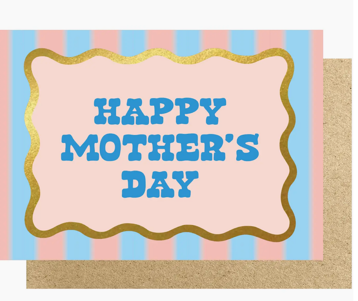 Happy Mother's Day Striped Gold Foiled Card