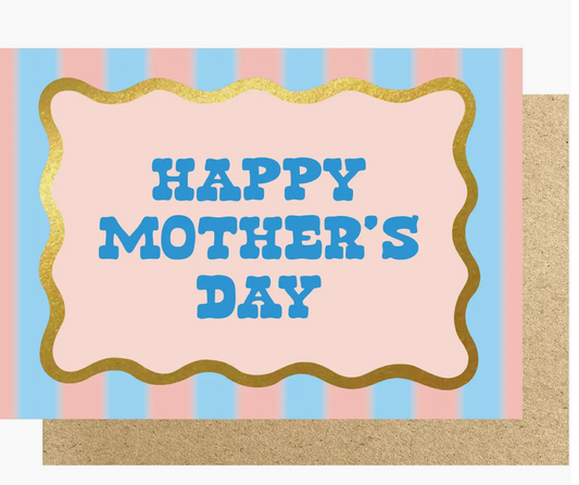 Happy Mother's Day Striped Gold Foiled Card