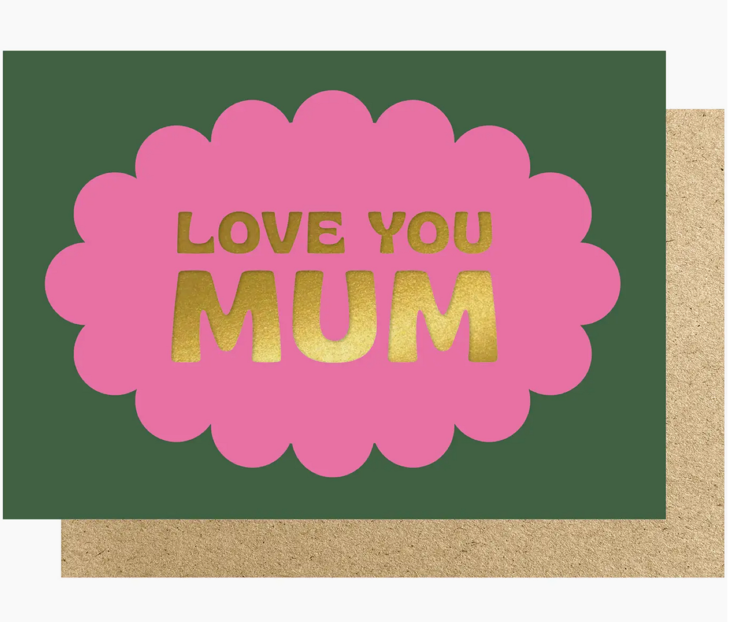 Love You Mum Scallop Gold Foil Card