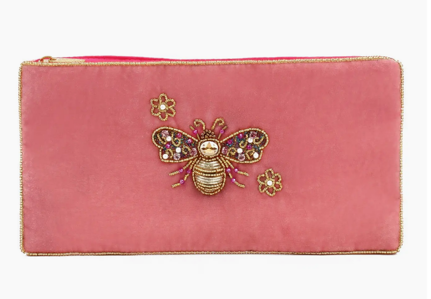 Pink Flower Bee Multi Use Pouch