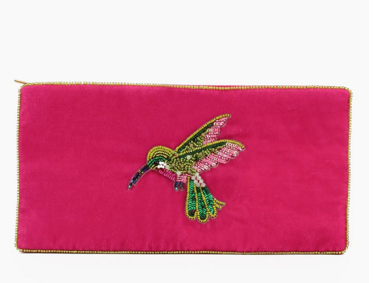 Pink Hummingbird Multi Use Pouch
