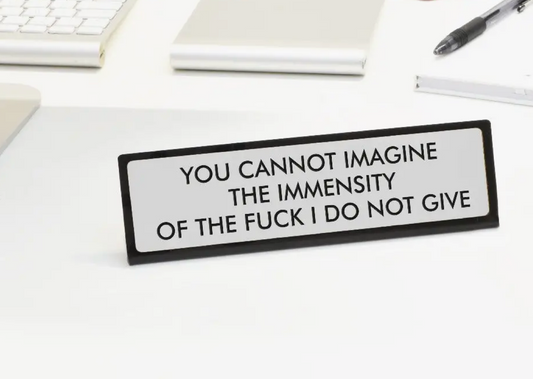 You Cannot Imagine the Immensity Desk Plate Sign