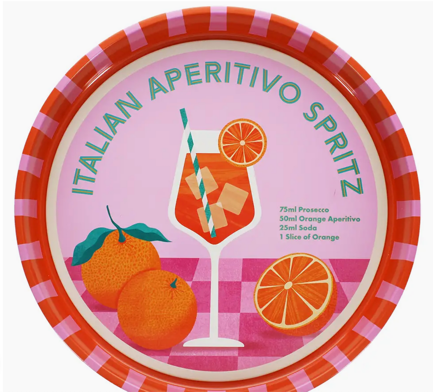 Round Metal Serving Tray - Aperitivo Spritz