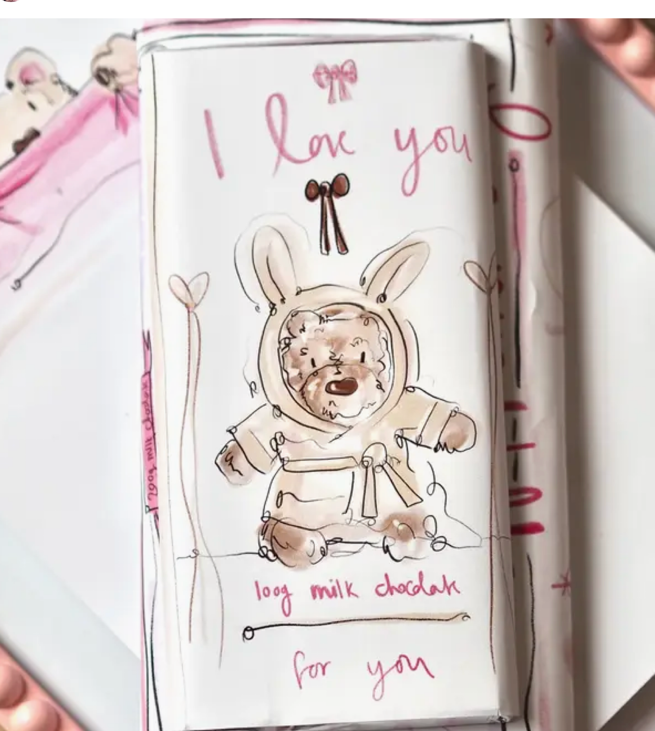 The 100g Cosy Bear Chocolate Bar ‘I Love You’