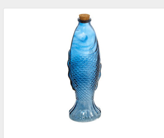 Blue Glass Fish-shaped Carafe