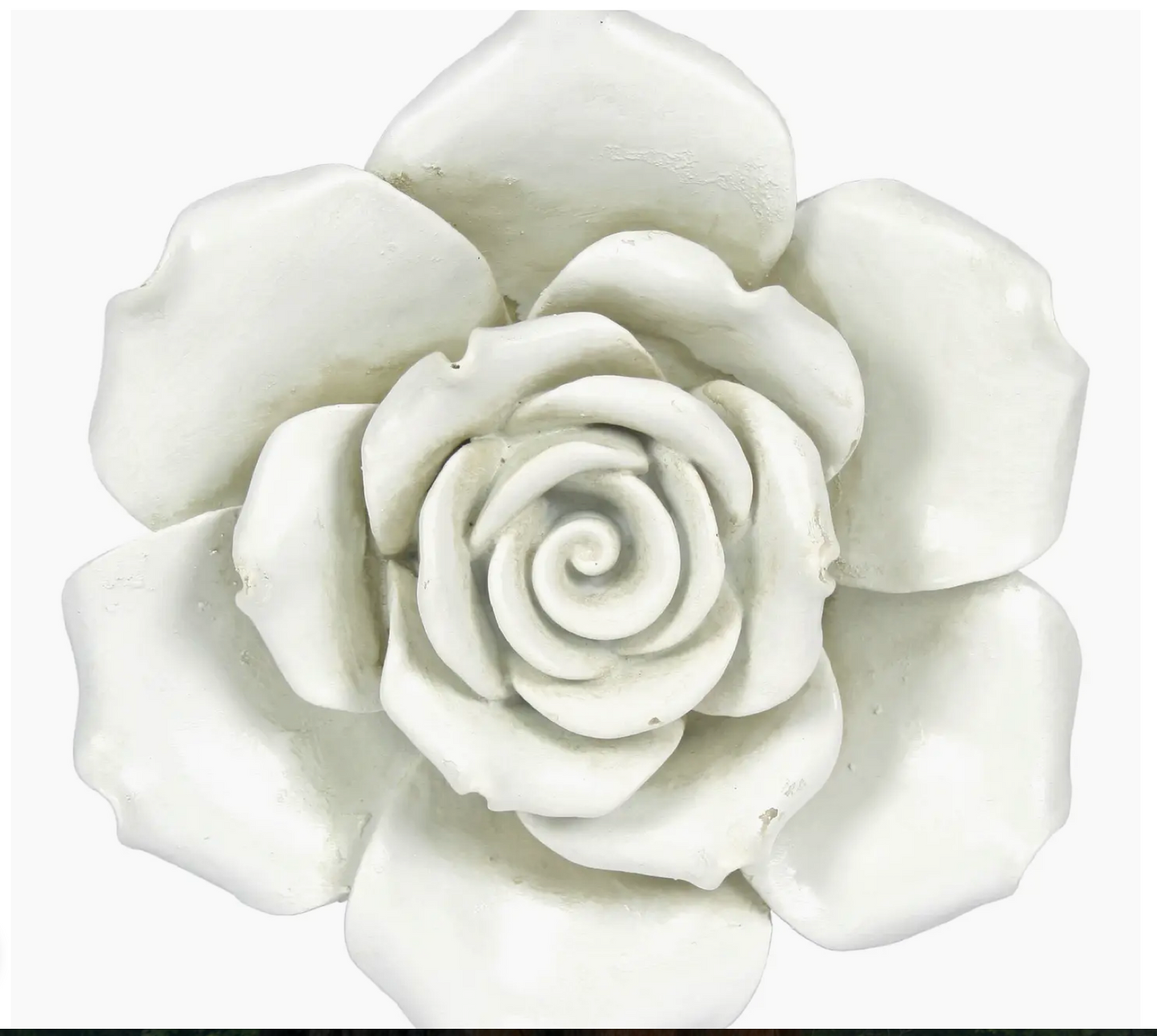 White Rose Wall Art - Decorative Floral Hanging Sculpture