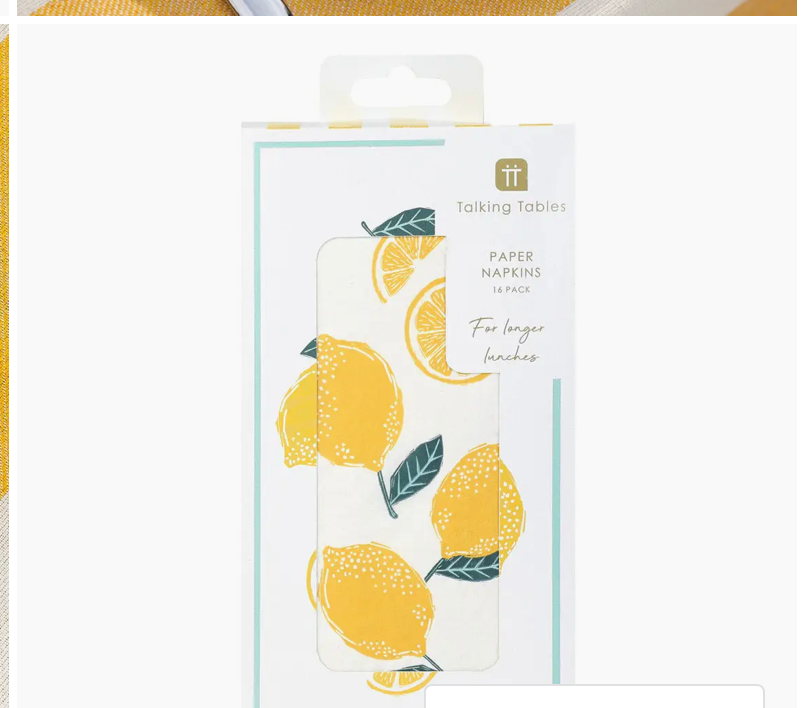 Lemon Long Lunch Paper Napkins - 16 Pack