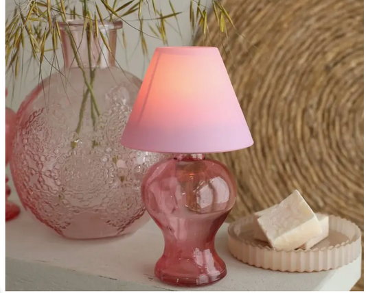 Soft Pink Glass Lamp For Tealight