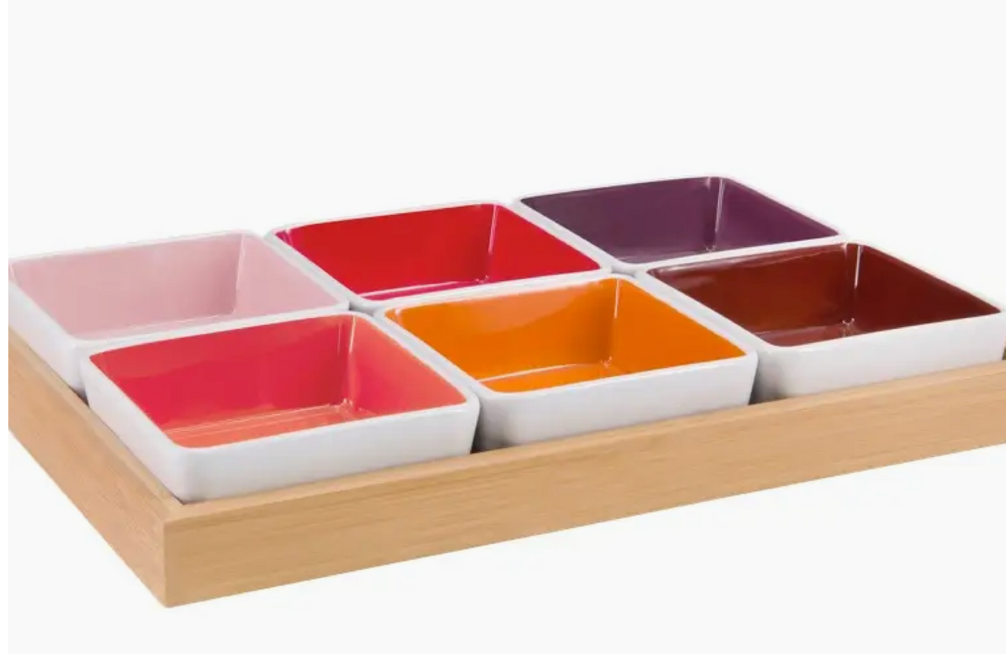 Bowl Set with Wooden Tray