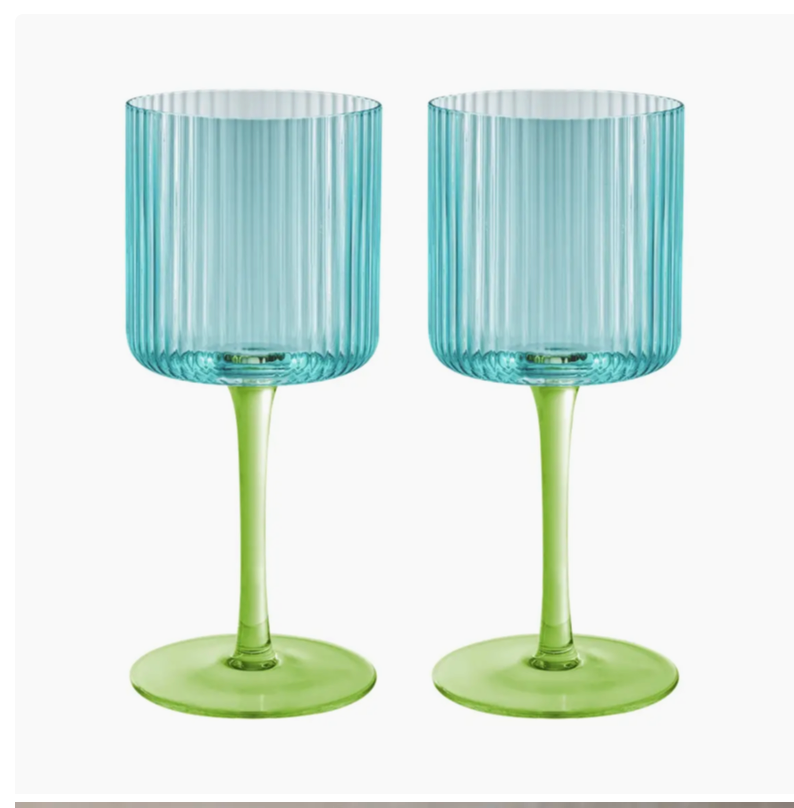 Blue/Green Wine Glass