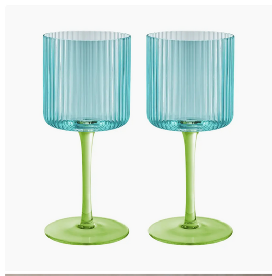 Blue/Green Wine Glass