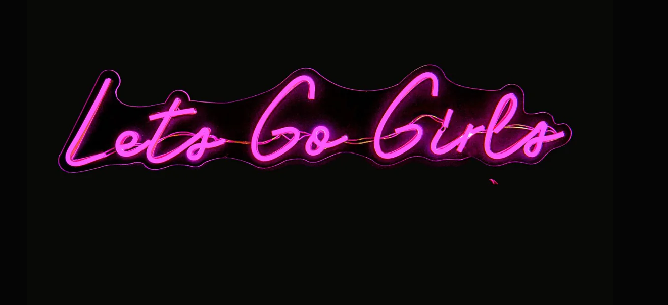 Pink Let's Go Girls Neon Sign