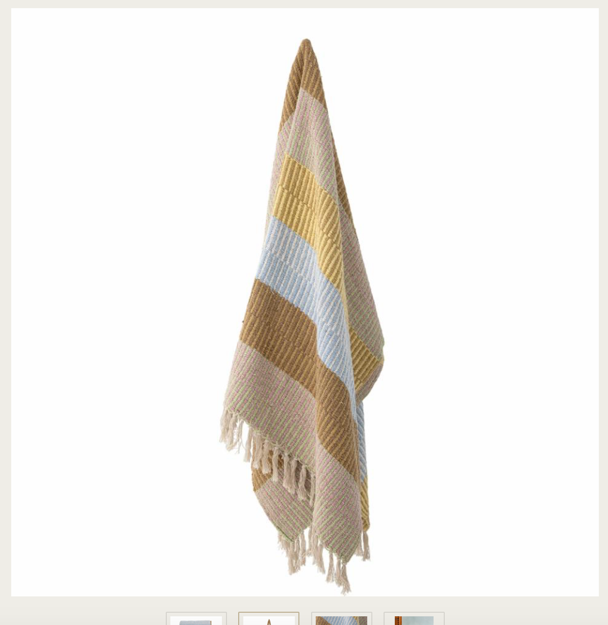 Isnel Throw, Yellow, Recycled Cotton