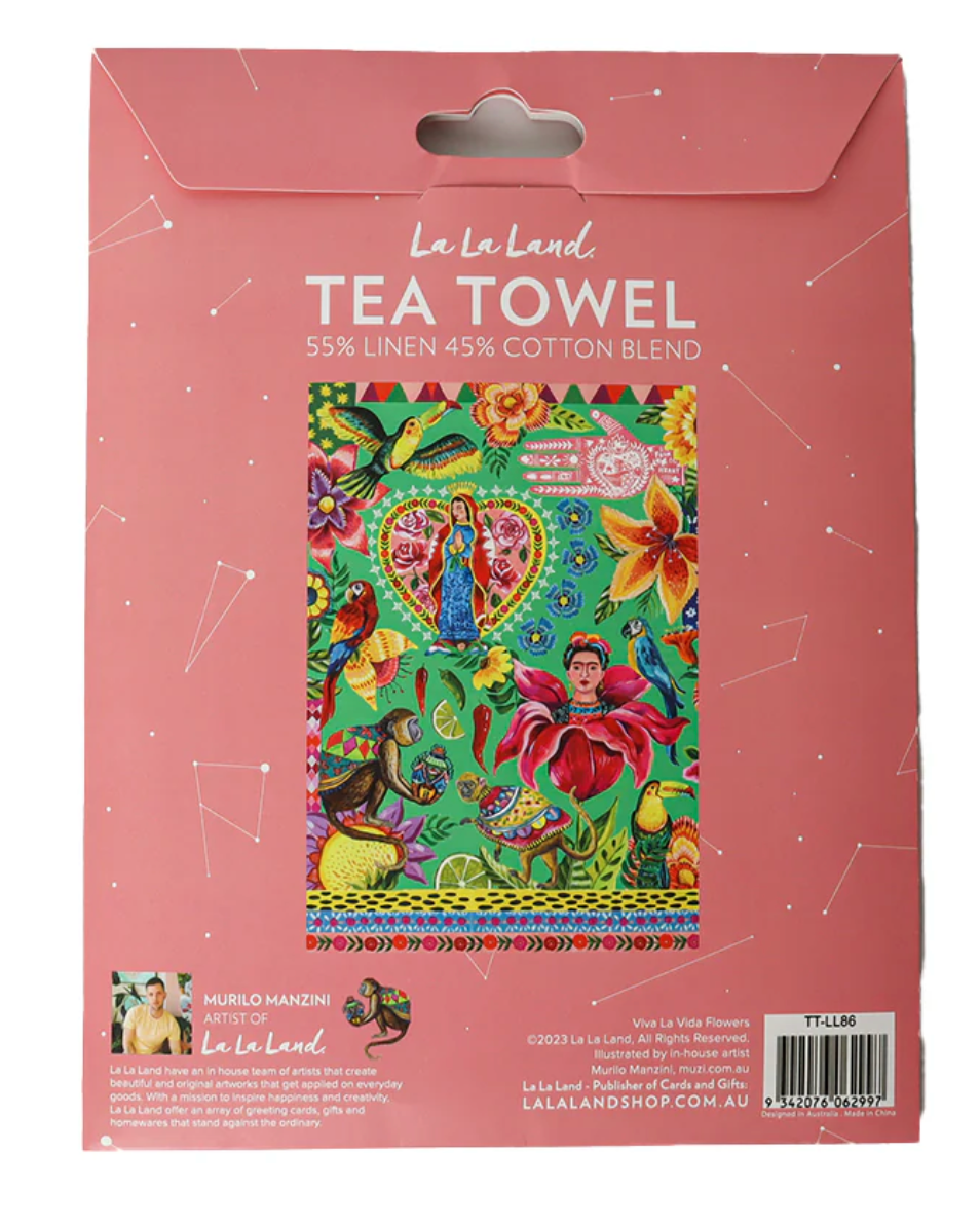 TEA TOWEL VIVA LA VIDA FLOWER