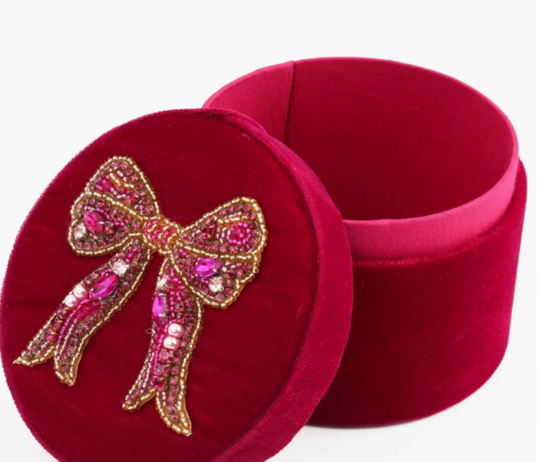 Pink Bow Round Box