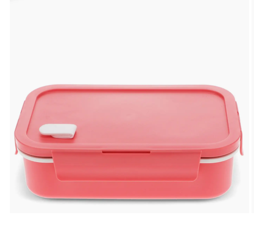 Double Wall Lunch Box with Divider - Rose Pink