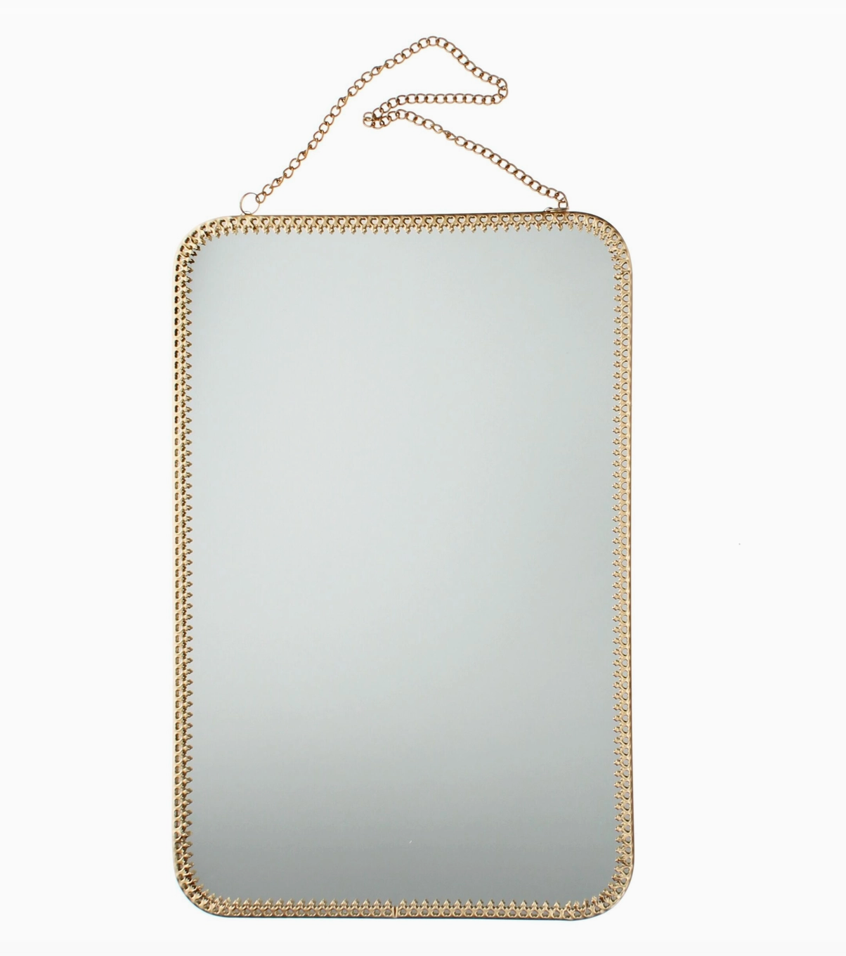 Rectangular Hanging Mirror (29cm X 19cm) - Gold Tone