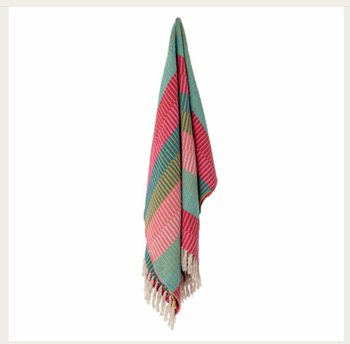 Isnel Throw, Green, Recycled Cotton