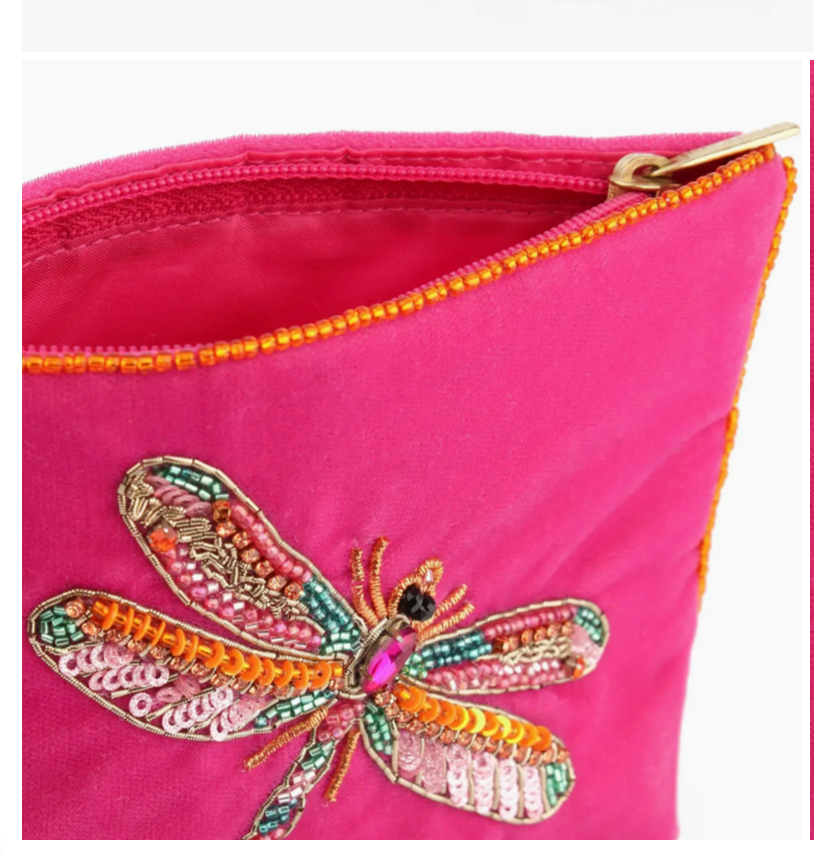 Pink Dragonfly Small Pouch