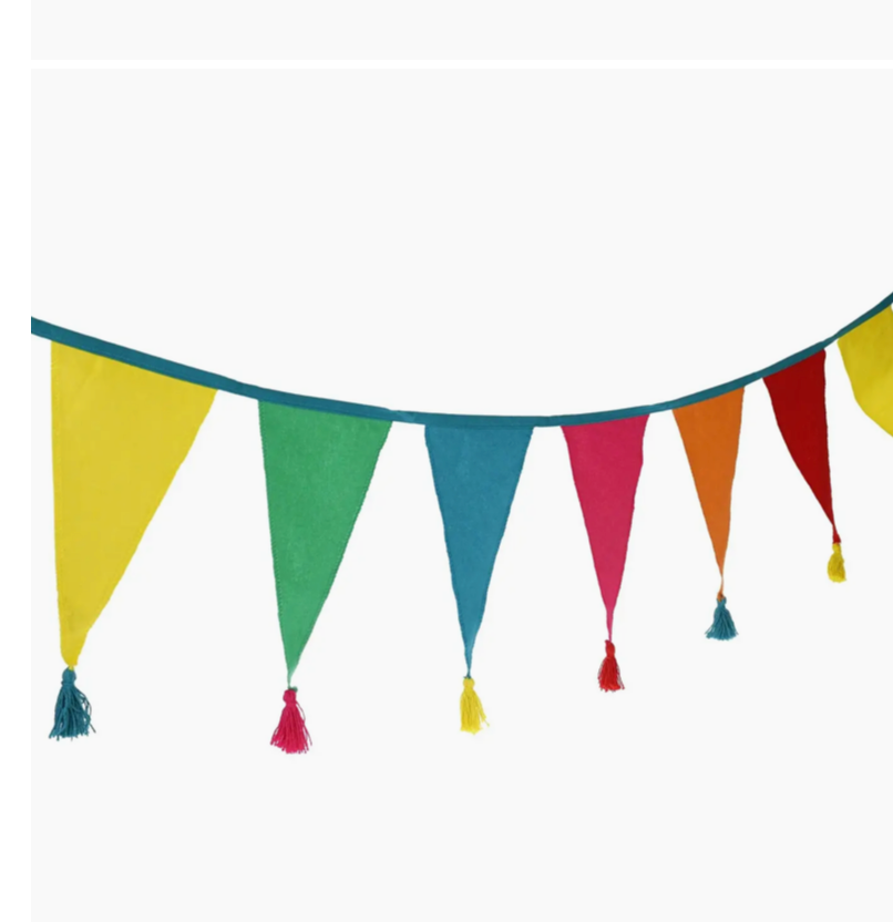 Colourful Tasselled Cotton Bunting (3 Metres)