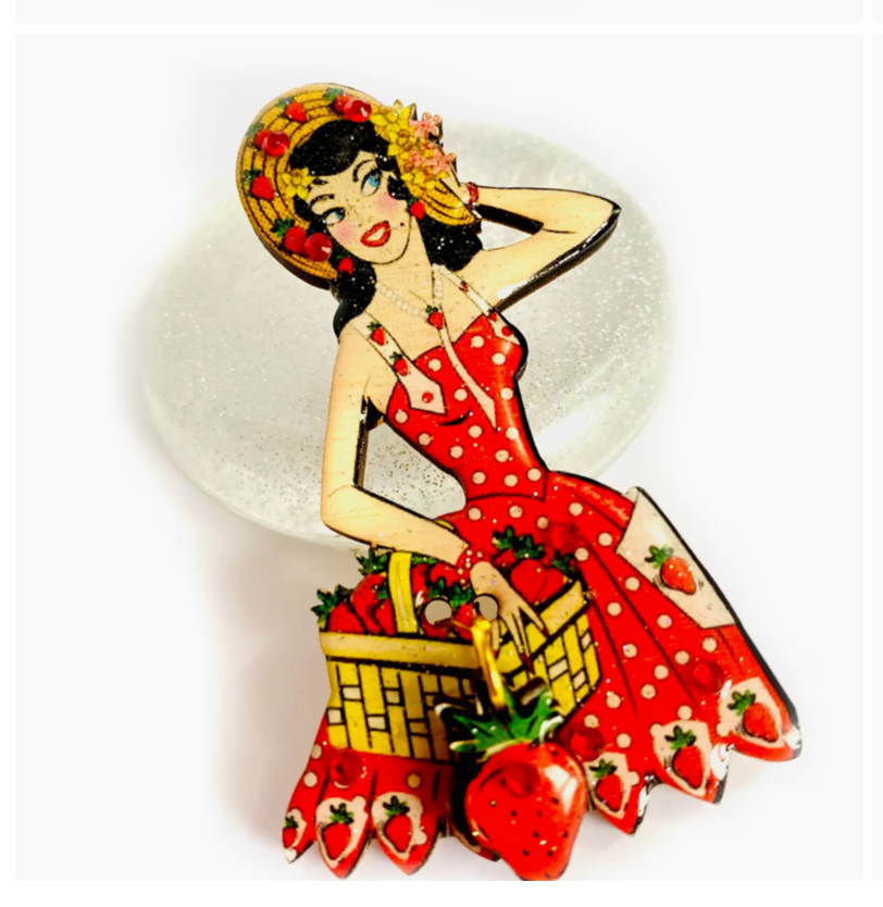 Strawberry Retro Brooch