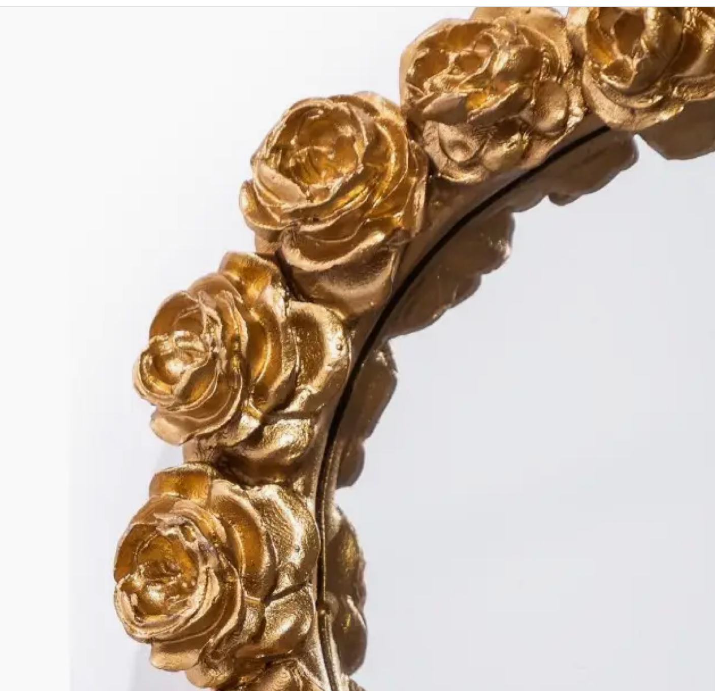 Gold Heart Mirror w/ Multi Rose Frame