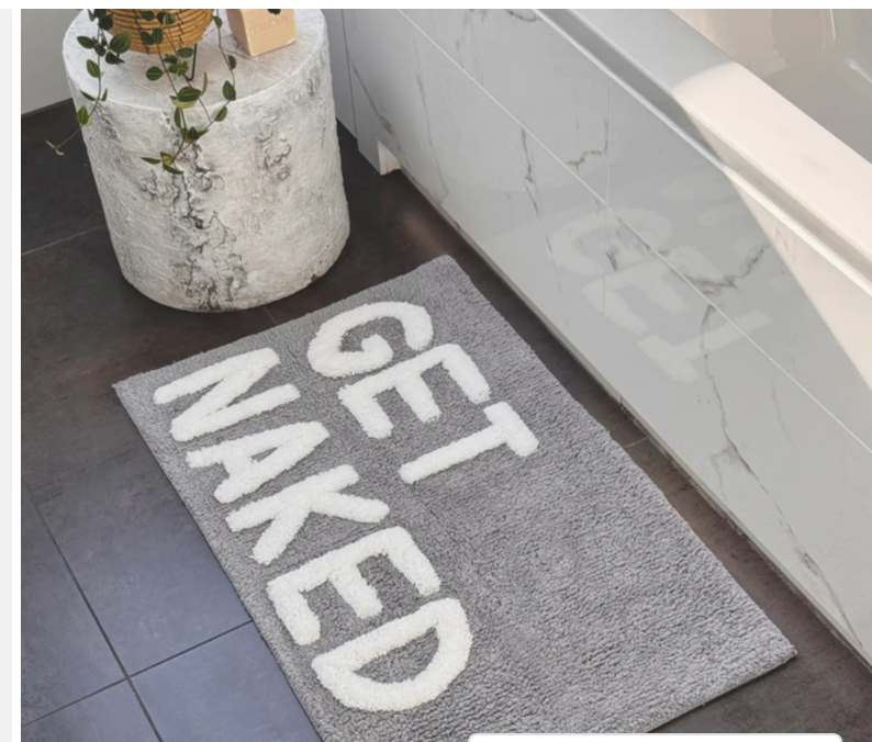 Get Naked Bath Mat - Non Slip Slogan Bathroom Rug