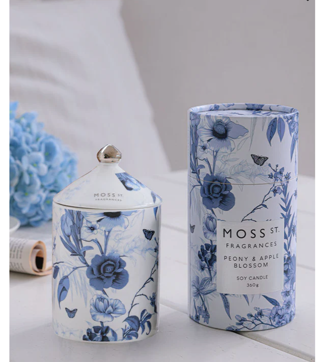 Peony & Apple Blossom Ceramic Candle 360g