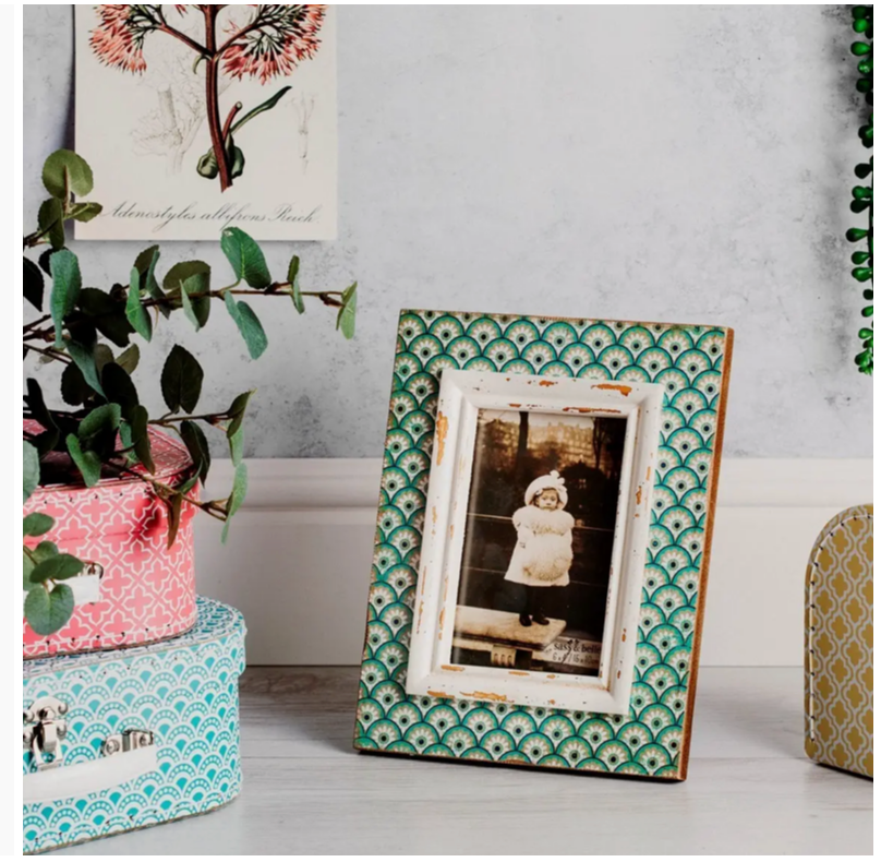 Boudoir Stamp Photo Frame-Aqua