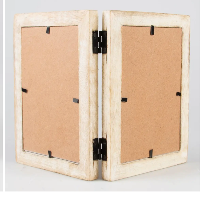 Double White Wood Photo Frame