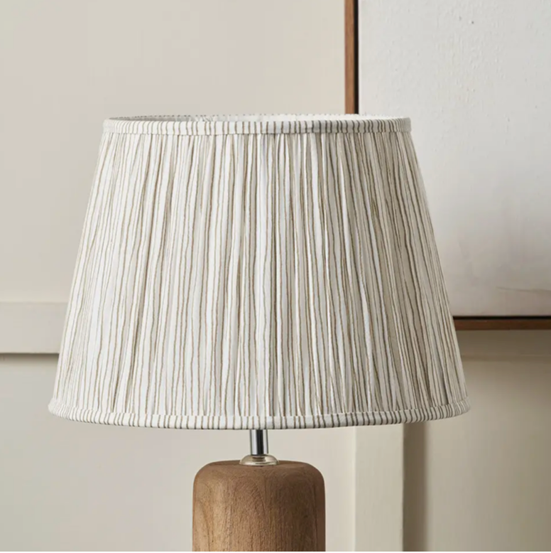 Thiago 40cm Natural Stripe Mushroom Pleat Tapered Lampshade