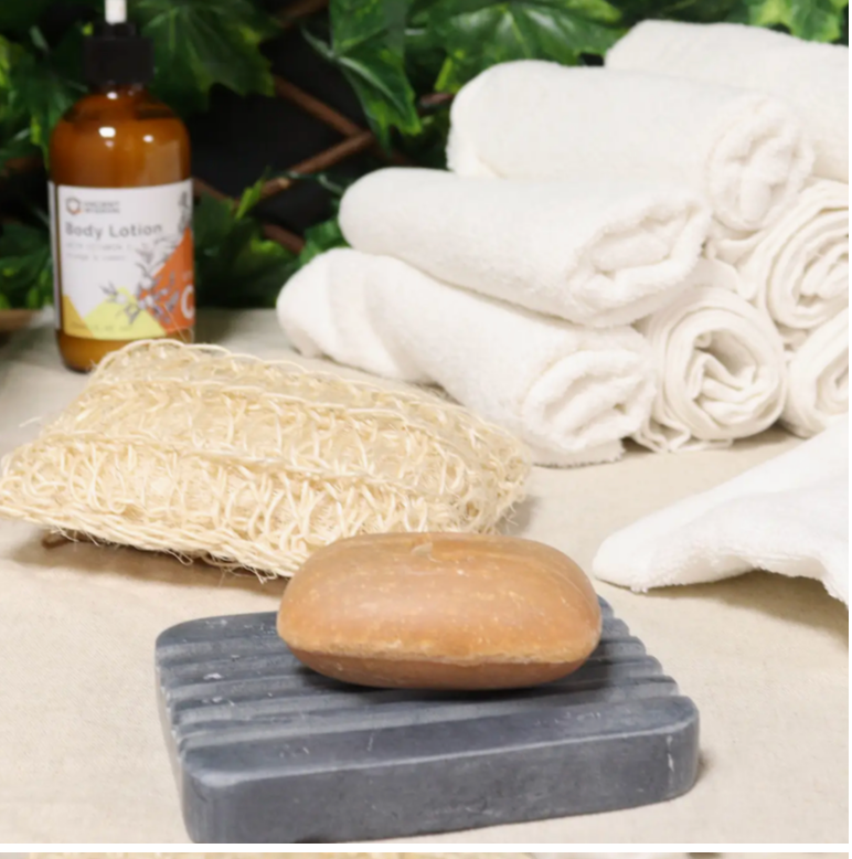 Grey Soapstone Soap Dish - Heavy Ridges