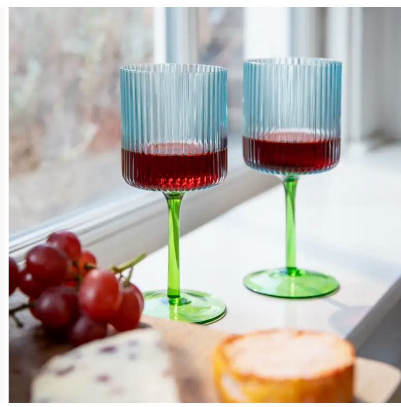 Blue/Green Wine Glass